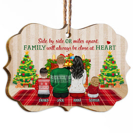 Family Will Always Be Close At Heart - Christmas Gift For Family - Personalized Custom Wooden Ornament