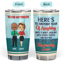 Here's To Another Year Of Laughing Gift For Co-Workers - Personalized Custom Tumbler