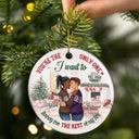 All I Want For Christmas Is You - Couple Gift - Personalized Custom Circle Ceramic Ornament