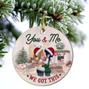 All I Want For Christmas Is You - Couple Gift - Personalized Custom Circle Ceramic Ornament