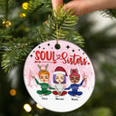 Soul Sisters Gift For Besties - Personalized Custom Circle Ceramic Ornament