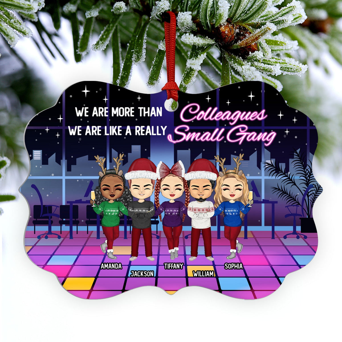 Fun, Laughter, Giggle Made Us Friends - Christmas Gift For Colleagues - Personalized Custom Aluminum Ornament