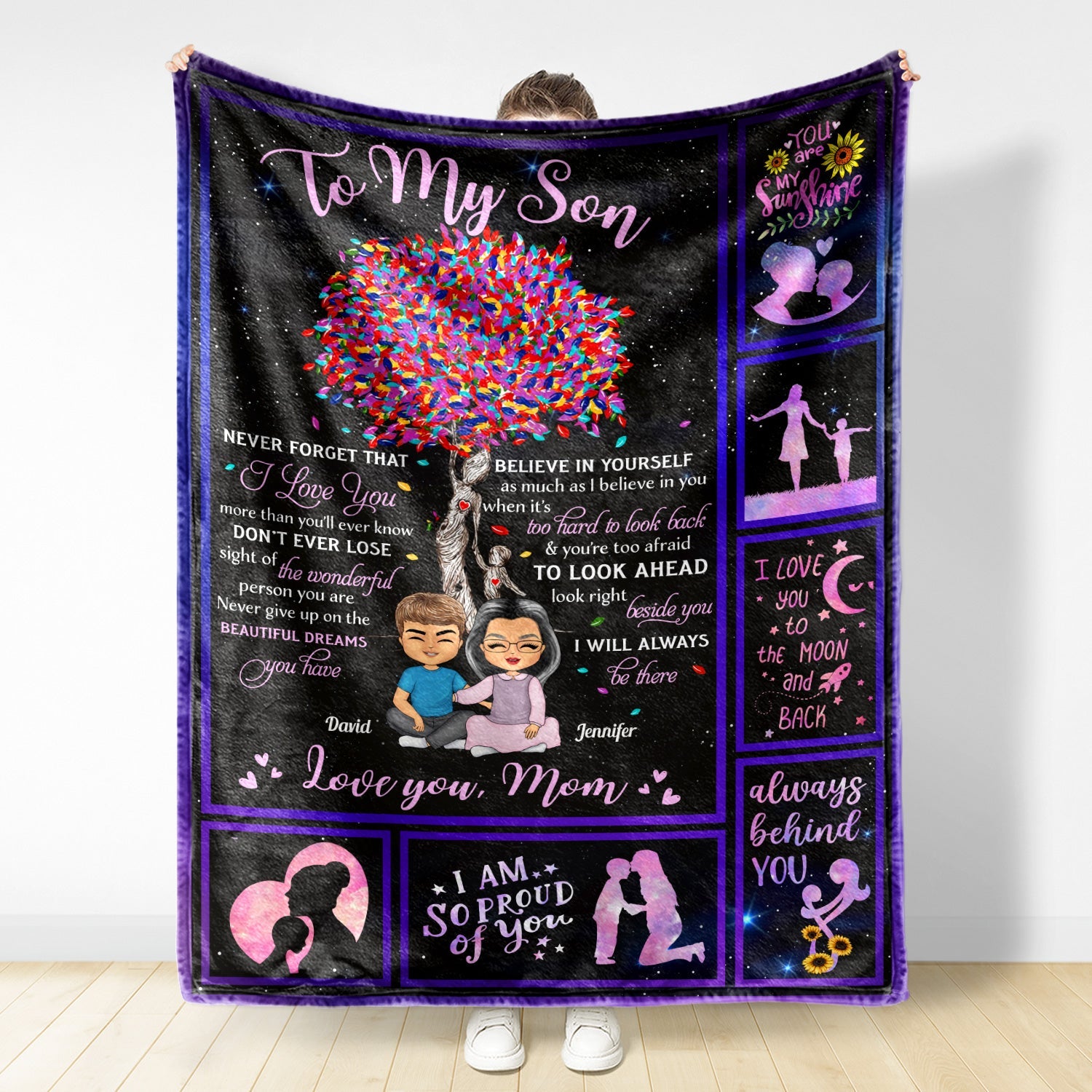 Anytime You Need A Kiss Or A Hug Love Mom - Mother Gift For Daughter & Son - Personalized Custom Fleece Blanket