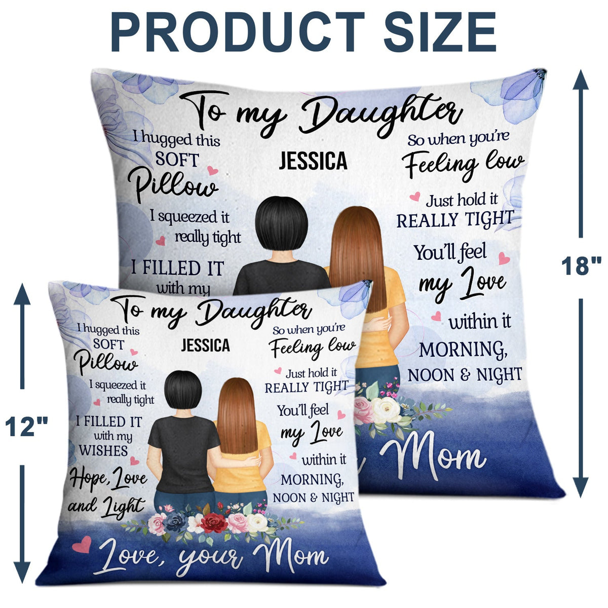 I Hug This Soft Pillow - Gift For Daughter - Personalized Custom Pillow