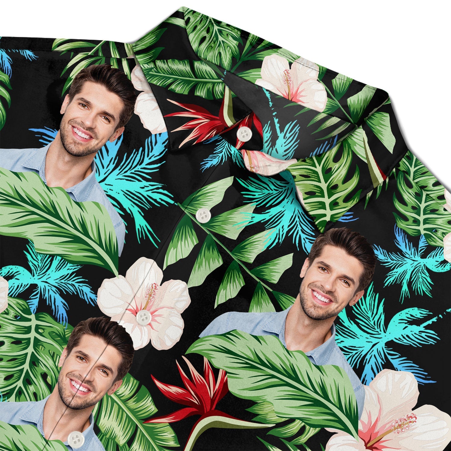 Custom Photo Human And Pet Faces - Gift For Men, Women, Dog And Cat Lovers - Personalized Hawaiian Shirt