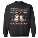 Meowy Catmas Funny Cartoon Style - Christmas Gift For Cat Lovers - Personalized Sweatshirt