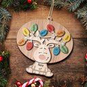 Grandma Grandpa Reindeer - Christmas Gift For Grandparents - Personalized 2-Layered Wooden Ornament