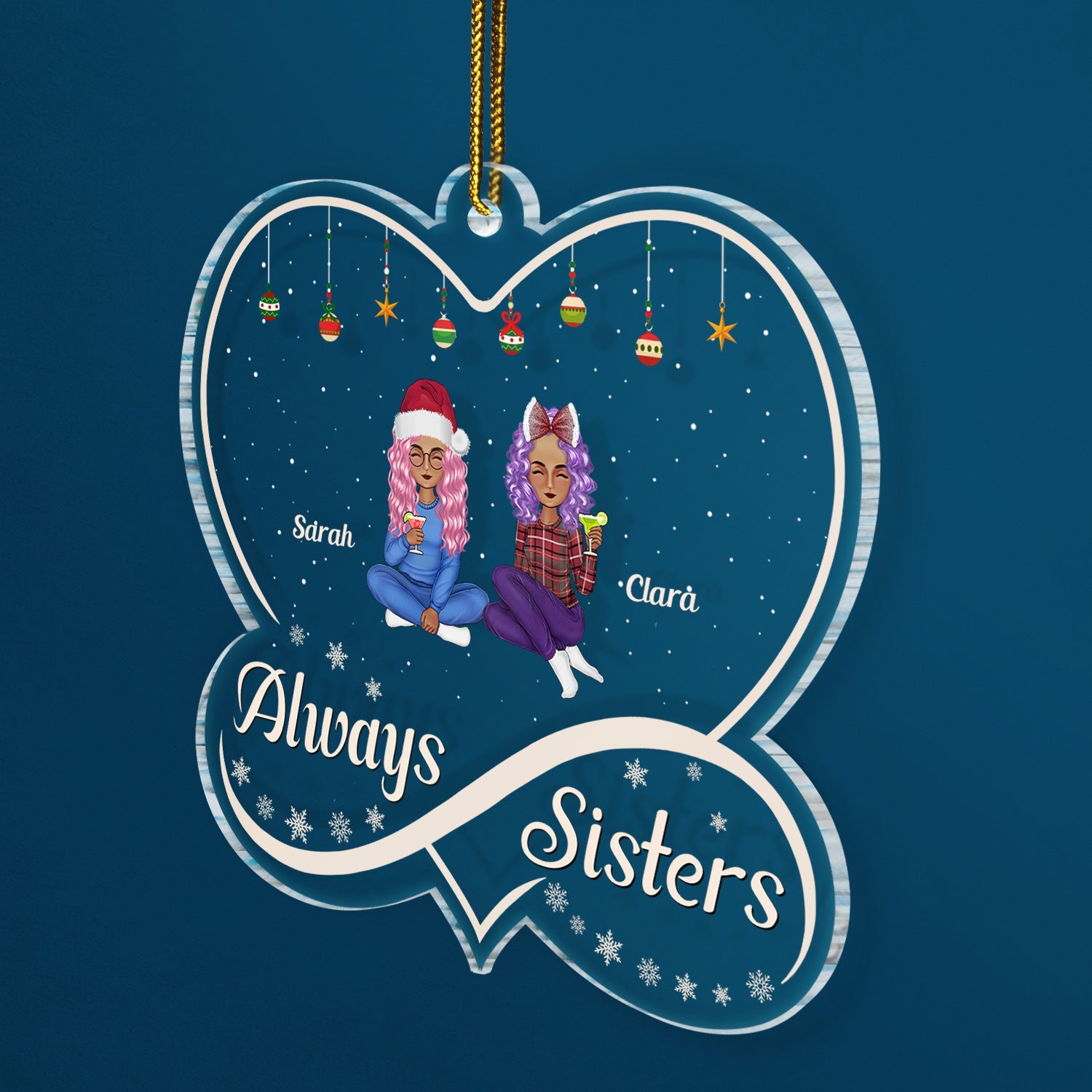 Always Sister - Christmas Gift For Sisters - Personalized Custom Shaped Acrylic Ornament