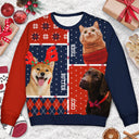 Custom Photo Family Dog Cat - Christmas Gift For Pet Lovers, Men, Women - Personalized Unisex Ugly Sweater