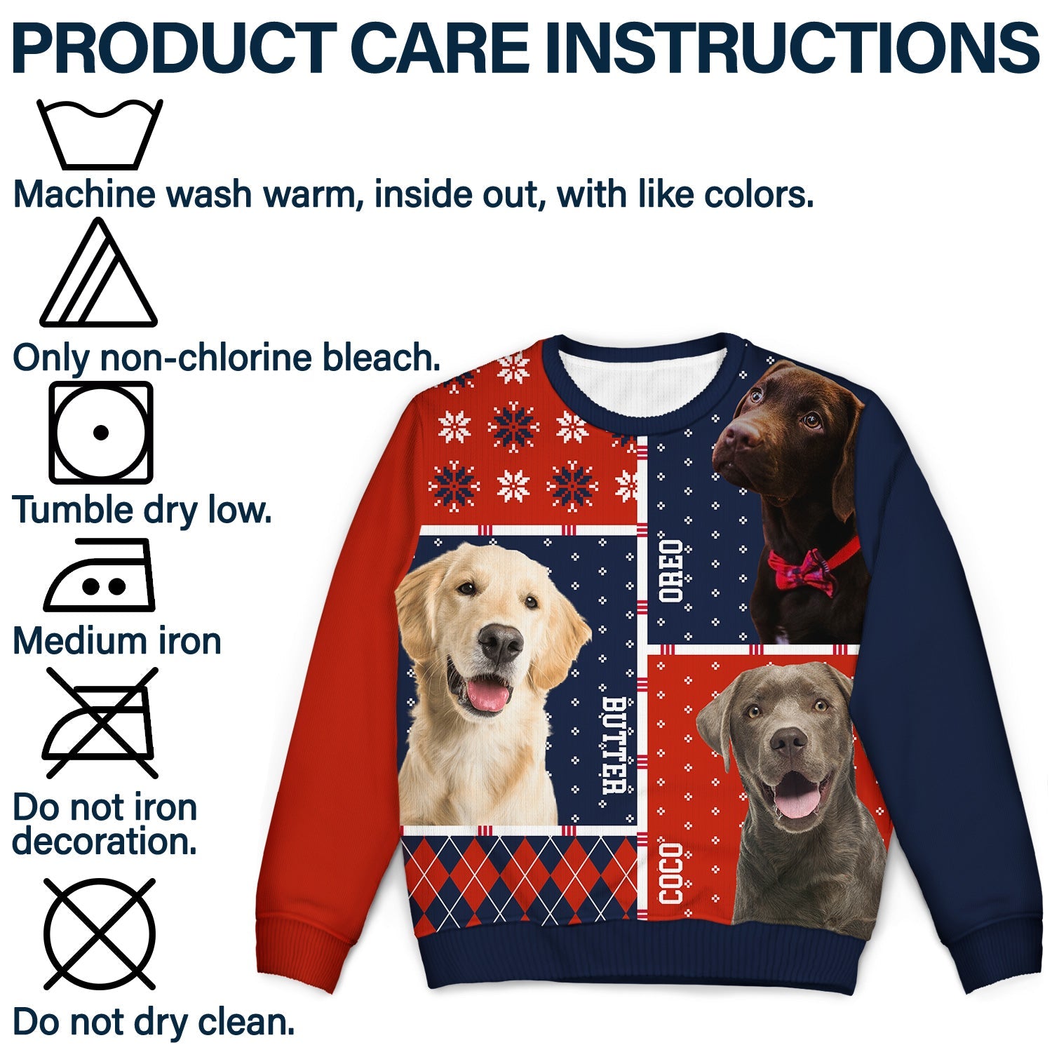 Custom Photo Family Dog Cat - Christmas Gift For Pet Lovers, Men, Women - Personalized Unisex Ugly Sweater