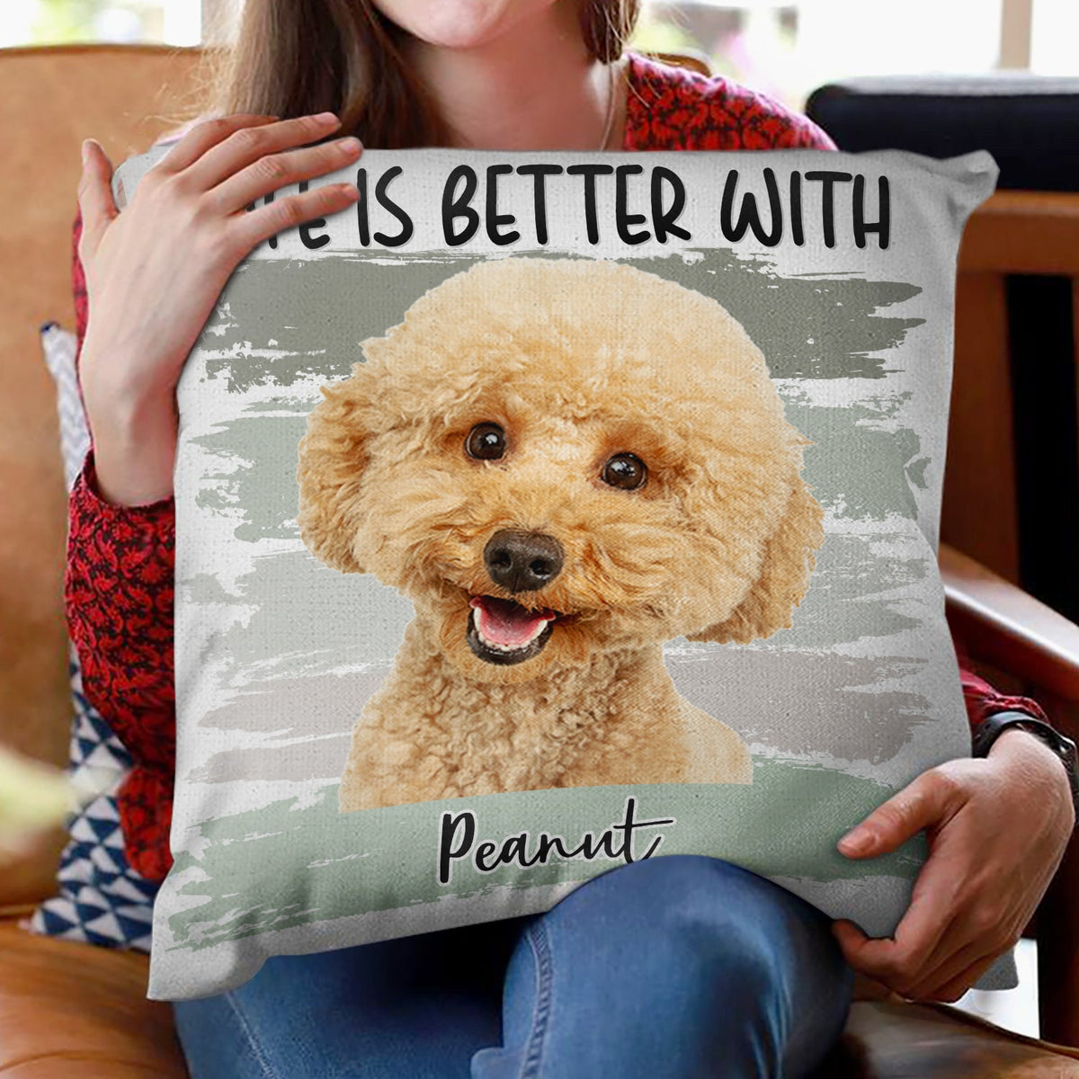 Custom Photo Life Is Better With Dog Cat - Gift For Pet Lovers - Personalized Pillow