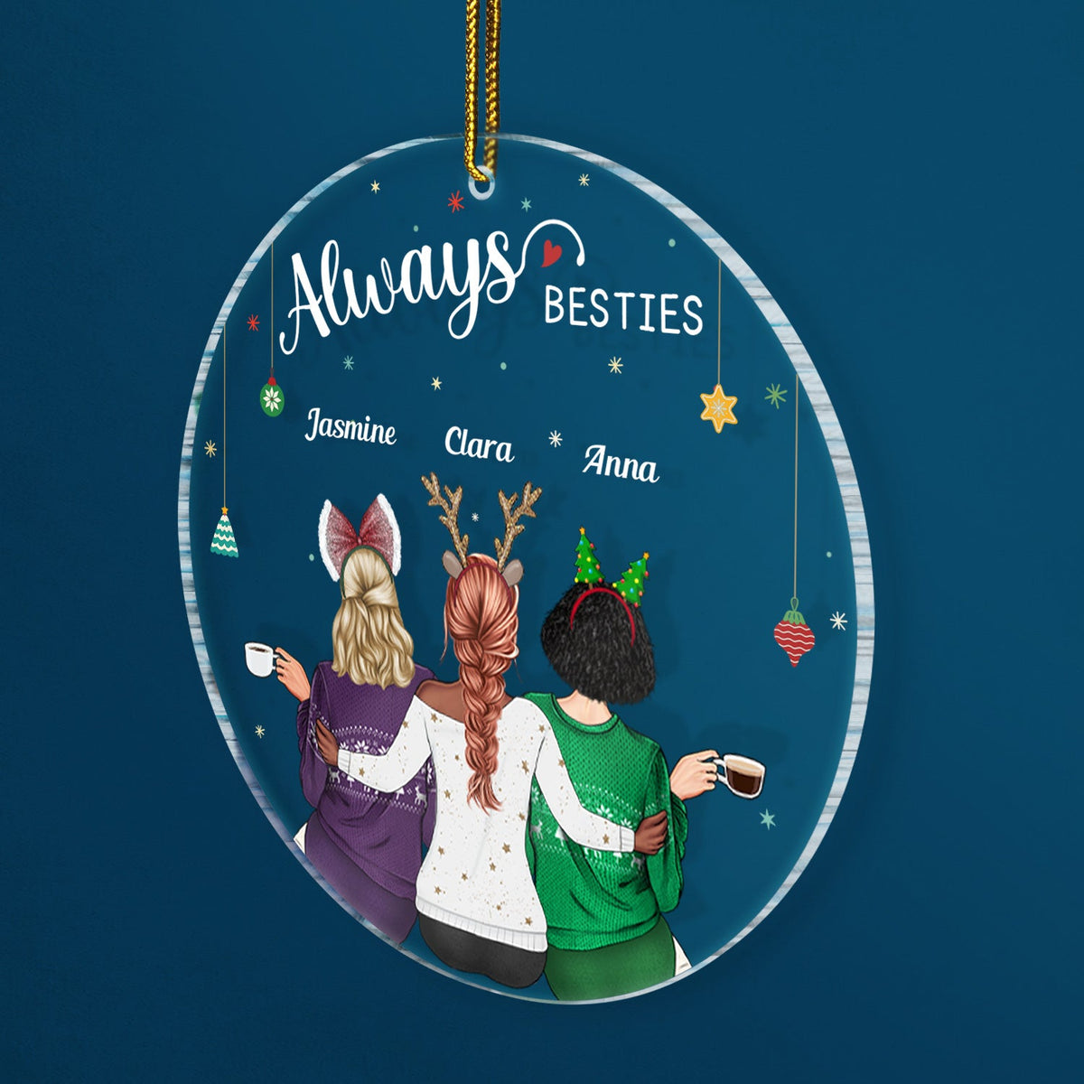 Always Sister - Christmas Gift For Sister, Siblings - Personalized Circle Acrylic Ornament