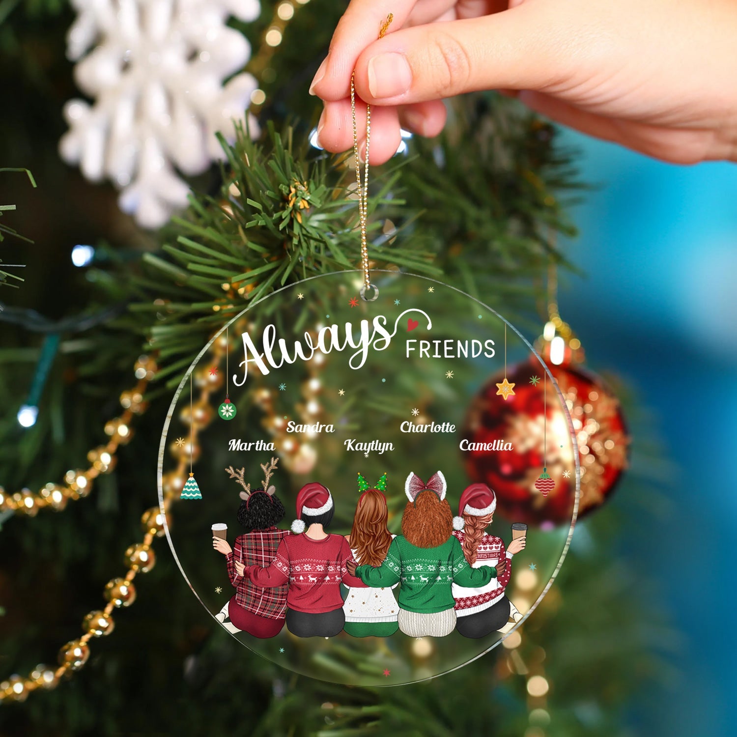 Always Sister - Christmas Gift For Sister, Siblings - Personalized Circle Acrylic Ornament