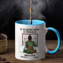 It Started With A Message - Gift For Couples - Personalized Accent Mug