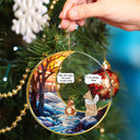 They Still Talk About You Suncatcher - Memorial Christmas Gift For Pet Lovers - Personalized Circle Acrylic Ornament