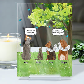 They Still Talk About You Grass - Memorial Gift For Pet Lovers - Personalized Vertical Rectangle Acrylic Plaque