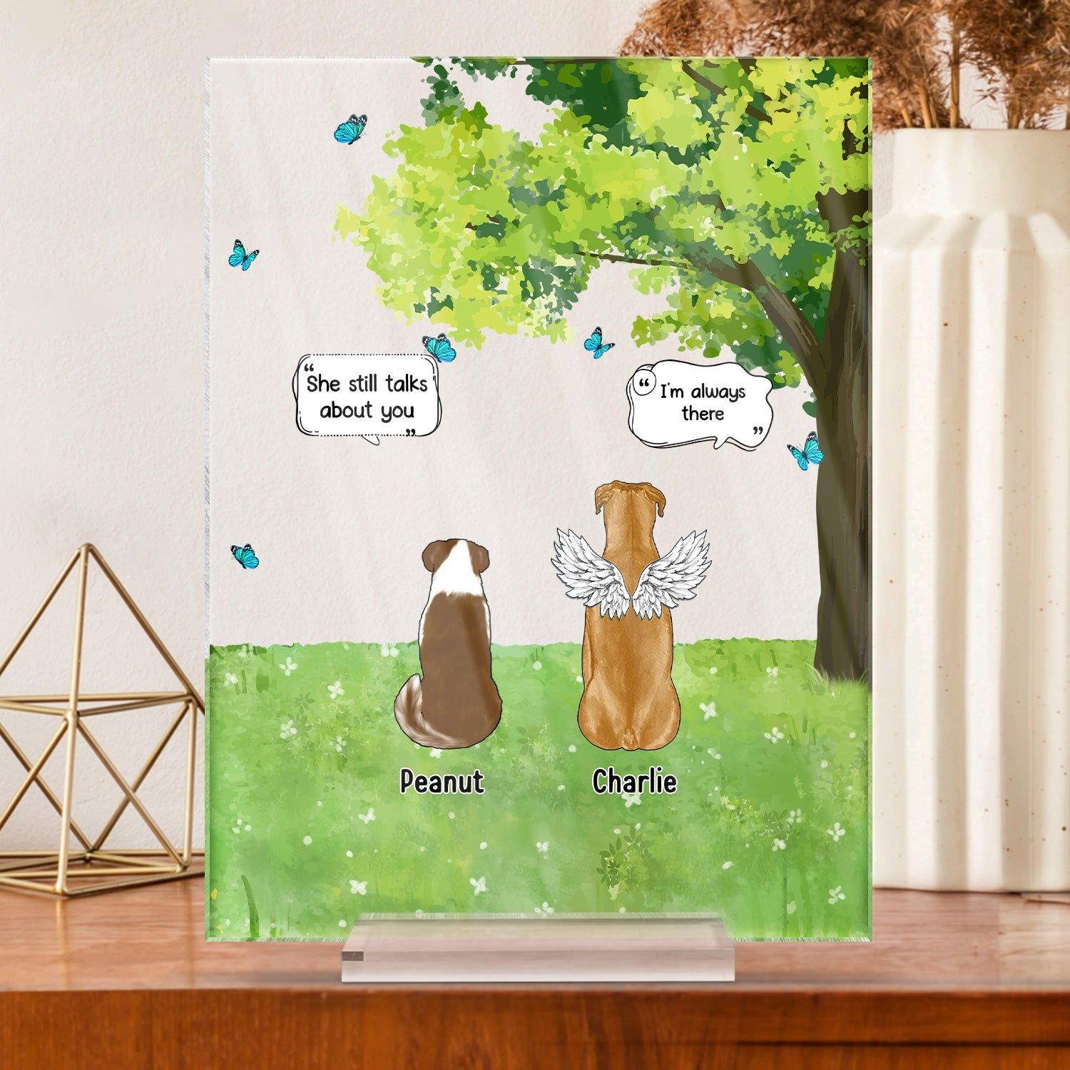 They Still Talk About You Grass - Memorial Gift For Pet Lovers - Personalized Vertical Rectangle Acrylic Plaque