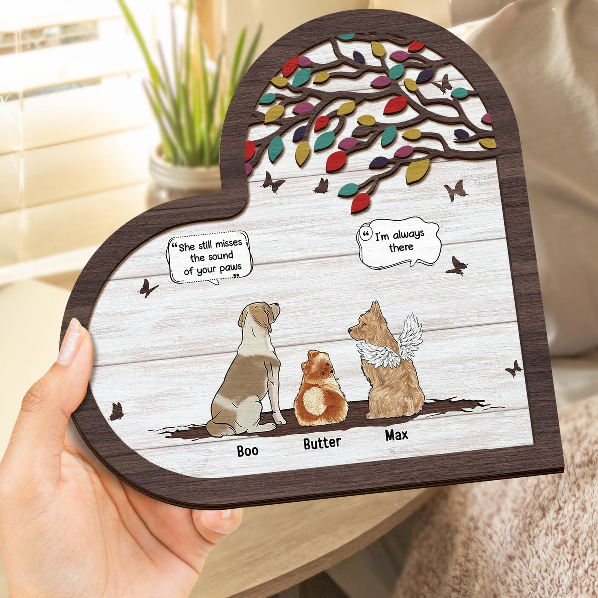 They Still Talk About You - Sympathy Memorial Gift For Pet Lovers - Personalized 2-Layered Wooden Plaque With Stand