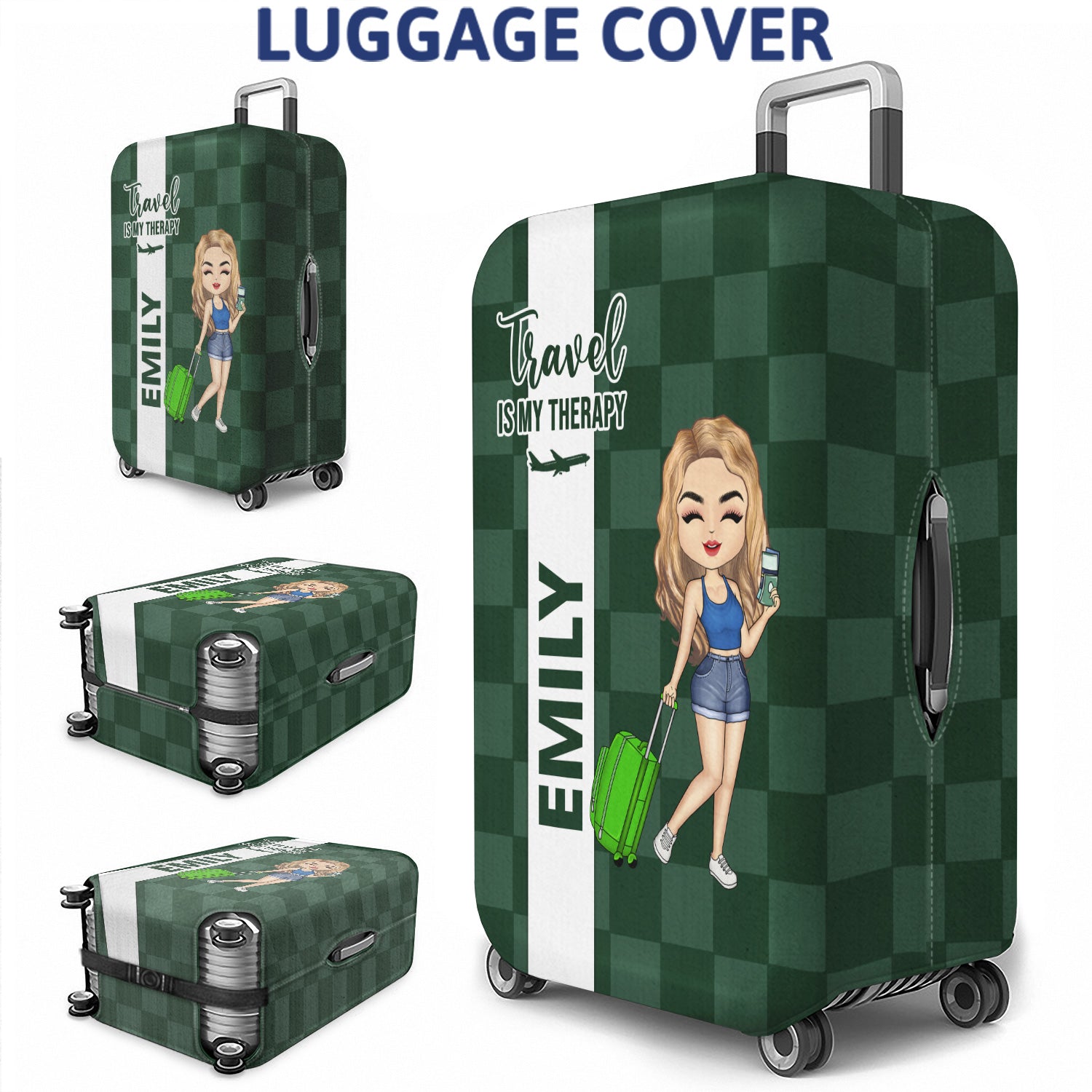 Collect Moments Not Things - Gift For Travelers, Traveling Lovers, Him, Her - Personalized Luggage Cover