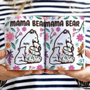 Mama Bear Floral Style - Birthday, Loving Gift For Mom, Mother, Grandma, Grandmother - 3D Inflated Effect Printed Mug, Personalized White Edge-to-Edge Mug