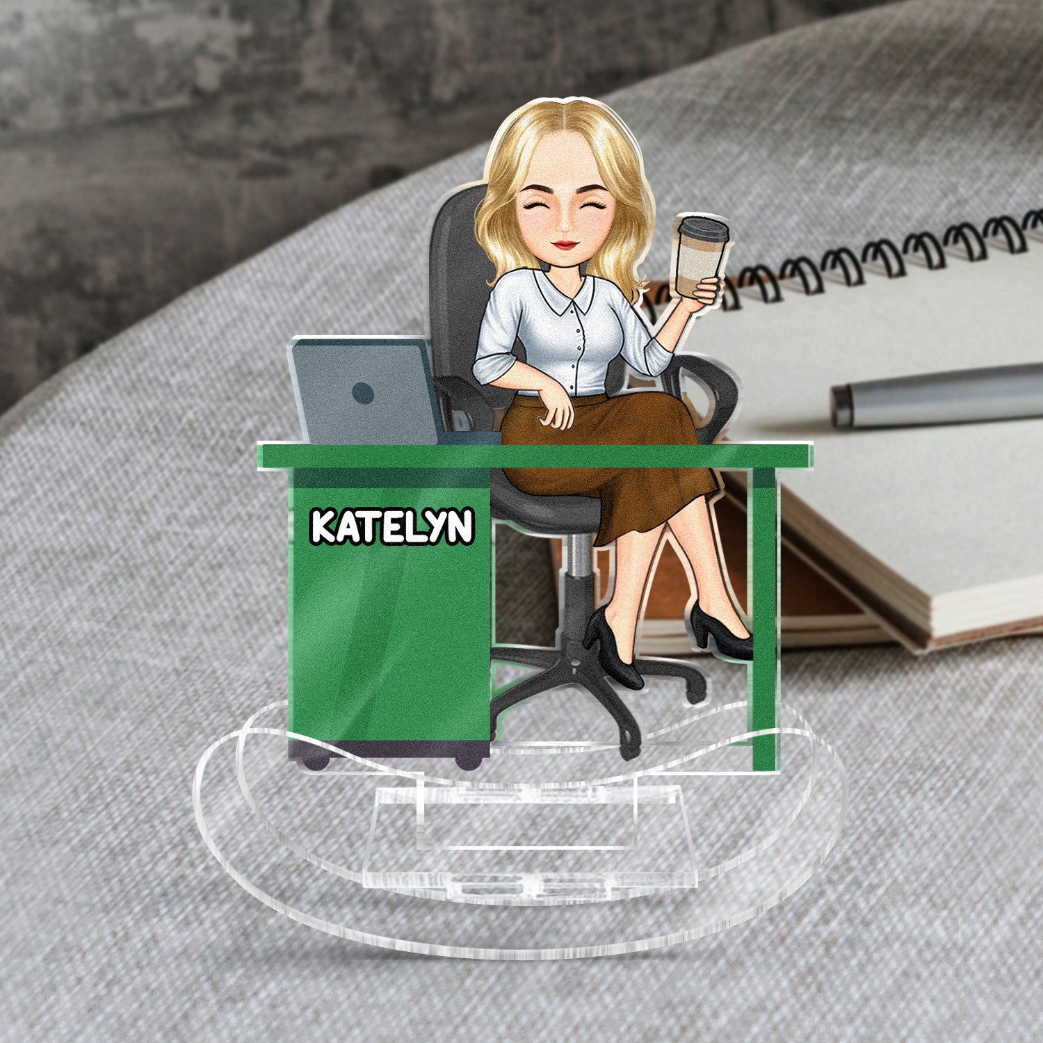 Office Workers Cartoon - Gift For Colleagues And Best Friends - Personalized Acrylic Shaking Stand