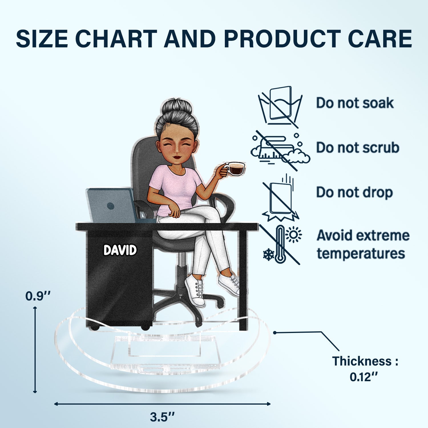 Office Workers Cartoon - Gift For Colleagues And Best Friends - Personalized Acrylic Shaking Stand