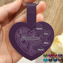 Grandma's Little Sweethearts - Personalized Custom Shaped Leather Keychain