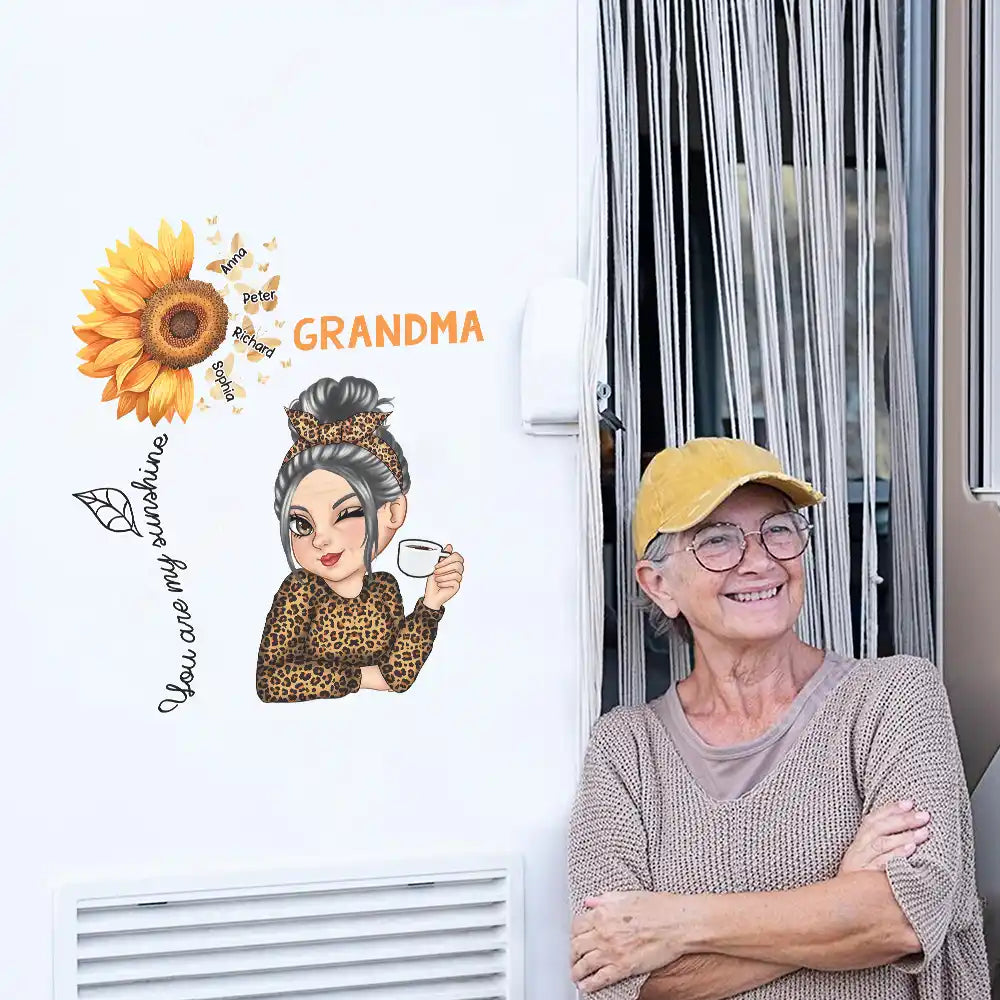 You Are My Sunshine Grandma - Personalized Decor Decal