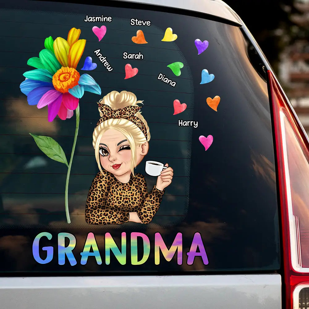 Colorful Sunflowers Grandma - Personalized Decor Decal