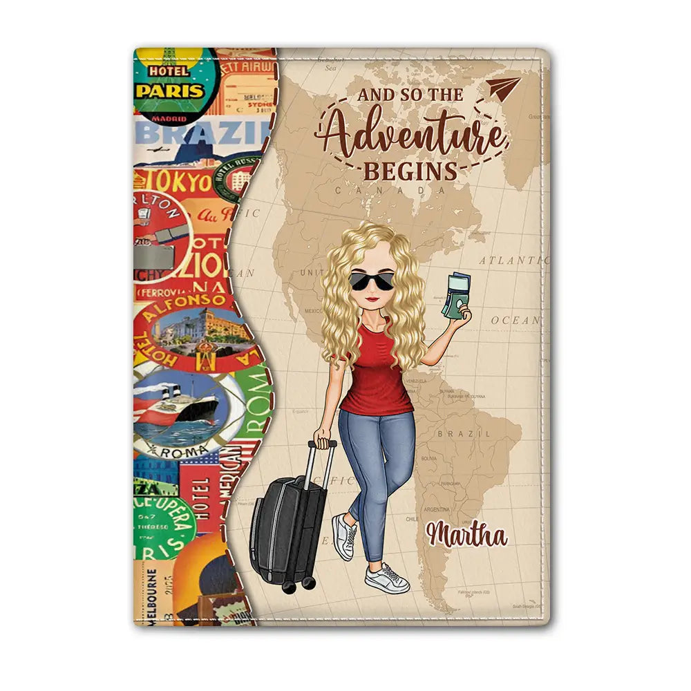 And So The Adventure Begins - Personalized Passport Cover, Passport Holder