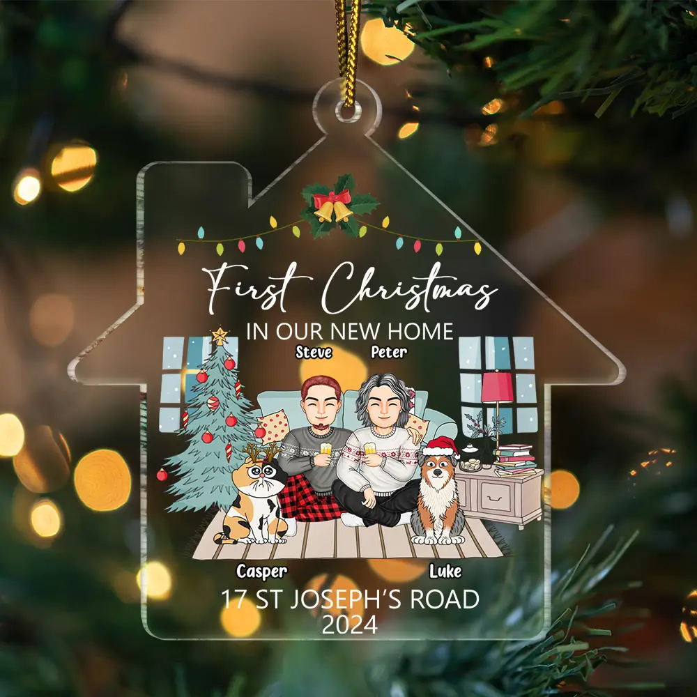 First Christmas In Our New House - Personalized Custom Shaped Acrylic Ornament