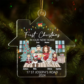 First Christmas In Our New House - Personalized Custom Shaped Acrylic Ornament