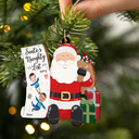 Custom Photo Kid Faces Santa's Nice List - Personalized Custom Shaped Wooden Ornament