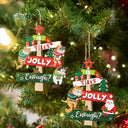 Christmas Hanging Cats Is This Jolly Enough - Personalized Wooden Cutout Ornament