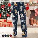 Cat Lovers - Meowy Catmas Funny Cartoon Cats - Personalized Pajama Pants