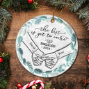 Gift For Couples, Gift For Husband, Gift For Wife, Gift For Boyfriend, Gift For Girlfriend - Engaged Couple Holding Hands The Best Is Yet To Come - 3D Inflated Effect Printed Ornament, Personalized Circle Ceramic Ornament