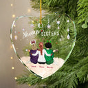 Gift For Bestie, Sisters - Always Besties Christmas - Personalized Heart Shaped Glass Ornament