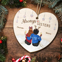 Christmas,Gift For Bestie,Gift For Sisters,Happy - Always Besties Christmas - Personalized Custom Shaped Wooden Ornament