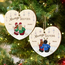 Christmas,Gift For Bestie,Gift For Sisters,Happy - Always Besties Christmas - Personalized Custom Shaped Wooden Ornament