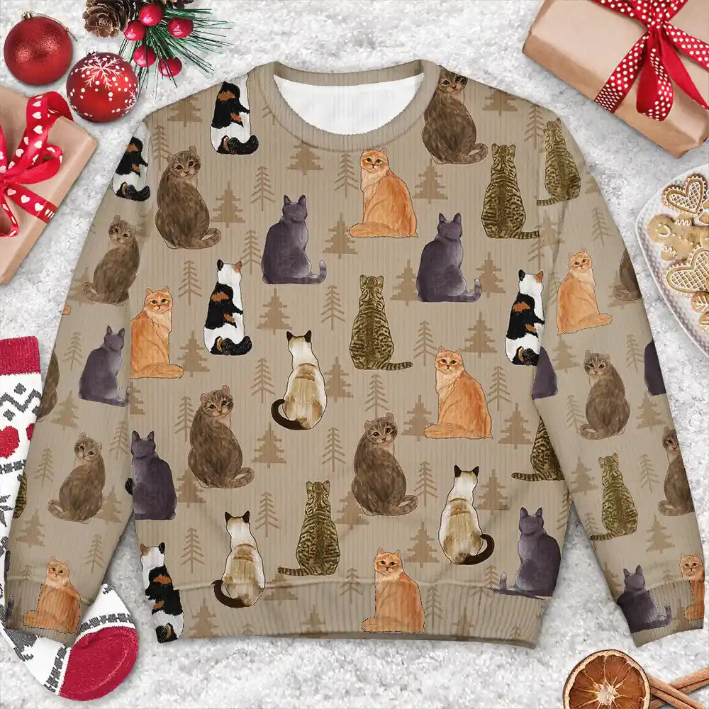 Pet Lovers, Cat Lovers - I Love My Cats - Personalized Unisex Ugly Sweater