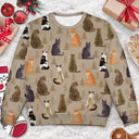 Pet Lovers, Cat Lovers - I Love My Cats - Personalized Unisex Ugly Sweater