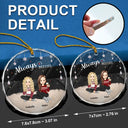 Christmas,Gift For Bestie,Gift For Sisters,Happy,Custom Photo - Always Besties Sisters Cartoon - Personalized Circle Glass Ornament