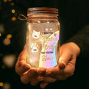 Memorial, Pet Lovers - I Crossed The Rainbow Bridge Memorial Pet - Personalized Mason Jar Light