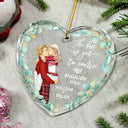 Wedding, Gift For Couples - Kissing Couple Newly Engaged The Best Is Yet To Come - Personalized Glass Ornament