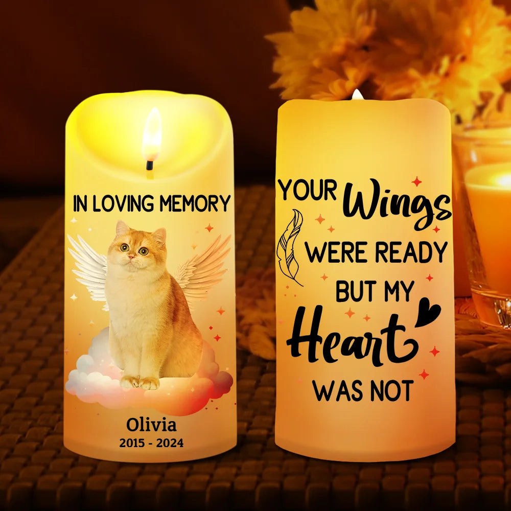 Memorial, Pet Lovers, Dog Lovers, Cat Lovers - Custom Photo Dog Cat Pet Memorial Your Light Will Always Shine In My Heart - Personalized Flameless LED Candle