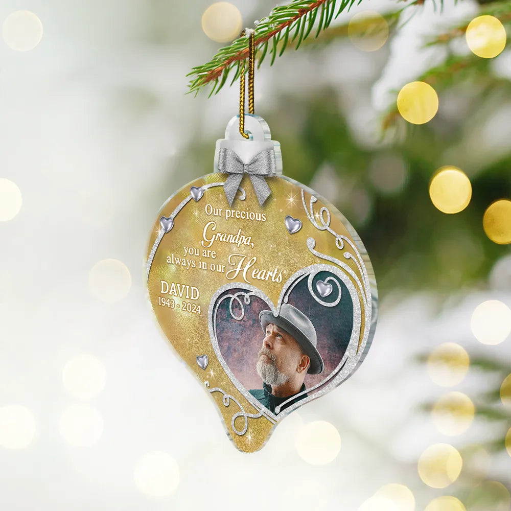 Memorial - Custom Photo You Are Always In My Heart Memorial - Personalized Custom Shaped Acrylic Ornament