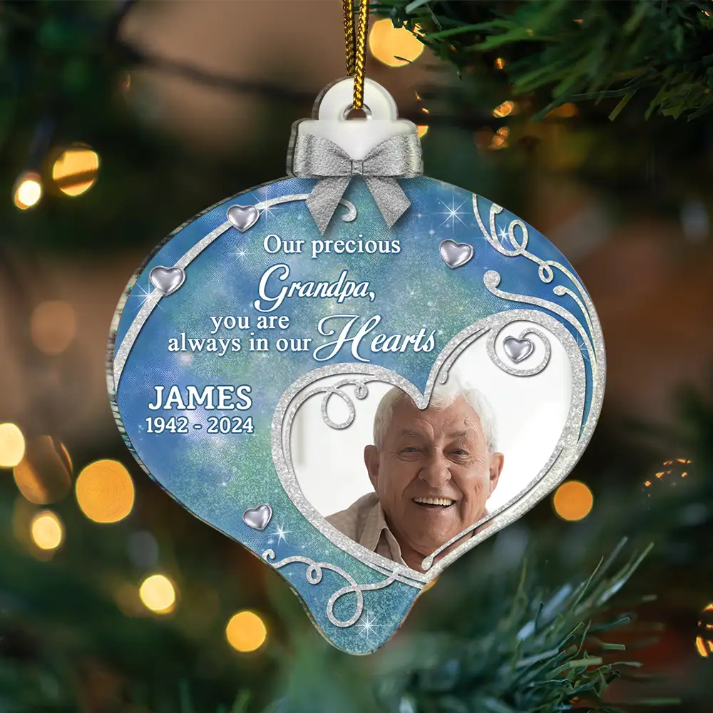 Memorial - Custom Photo You Are Always In My Heart Memorial - Personalized Custom Shaped Acrylic Ornament