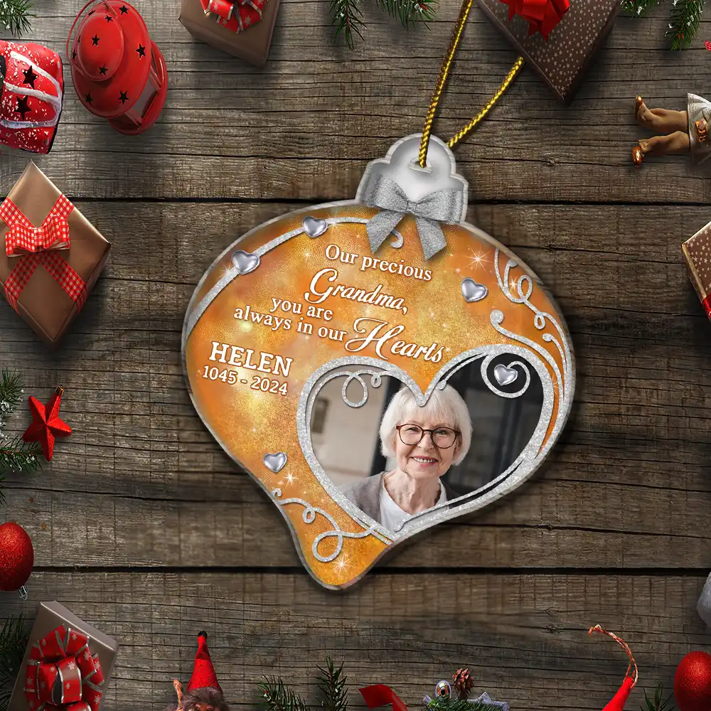 Memorial - Custom Photo You Are Always In My Heart Memorial - Personalized Custom Shaped Acrylic Ornament