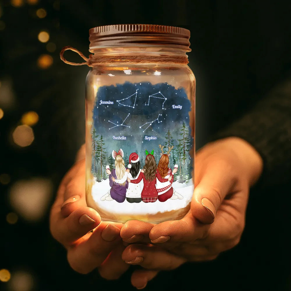 Gift For Bestie,Gift For Sisters,Gift For Brothers,Gift For Sibling,Gifts For Colleagues - Best Friends Are Like Stars Zodiac Sign - Personalized Mason Jar Light