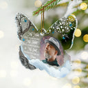 Christmas,Memorial,Custom Photo,Sad - Custom Photo My Mind Still Talks To You - Personalized Custom Shaped Acrylic Ornament